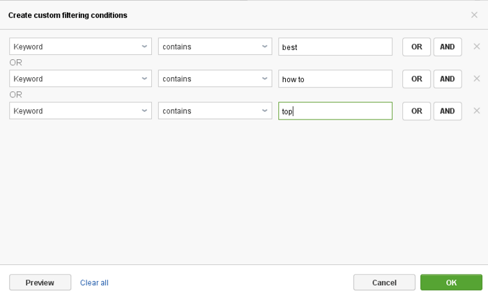 Priorice sus palabras clave SEO utilizando etiquetas y filtros semánticos