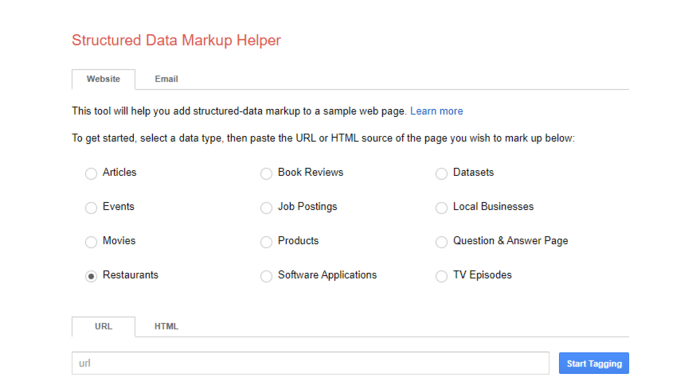 Google Structured Data Markup Helper