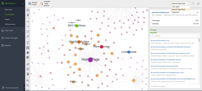 Visual content map in WebSite Auditor