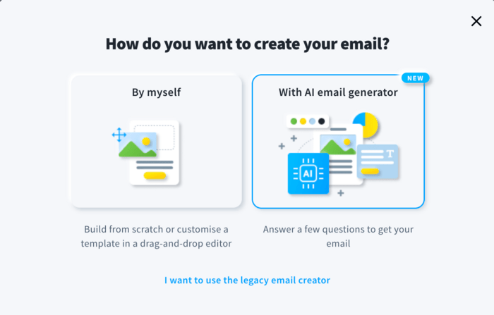 Email creation in GetResponse