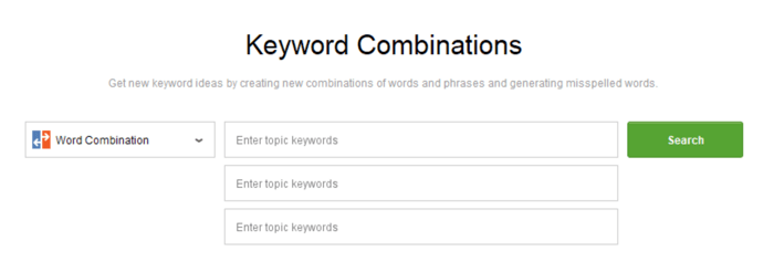 Keyword combinations in Rank Tracker