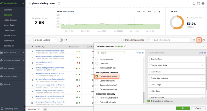 add the Cache date in Google