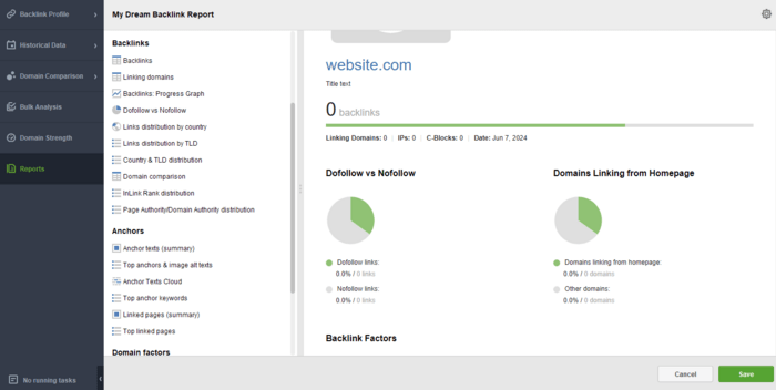 combine the sections to add those you need to be present in your report