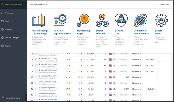 Top email outreach methods such as reviews, guest posts, are quickly available form the upper menu