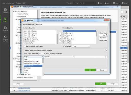 Customizable workspaces with advanced filtering options