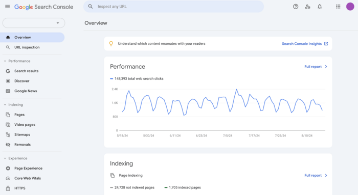 Google Search Console interface