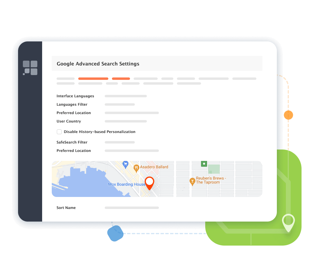 Verifique SERP para qualquer local