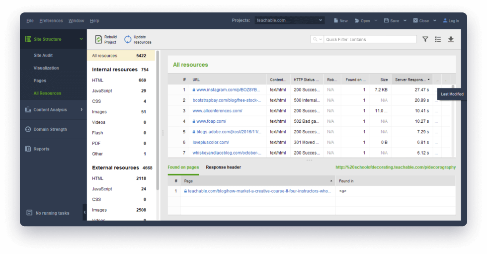 Passez en revue toutes les ressources sur les pages, internes et externes