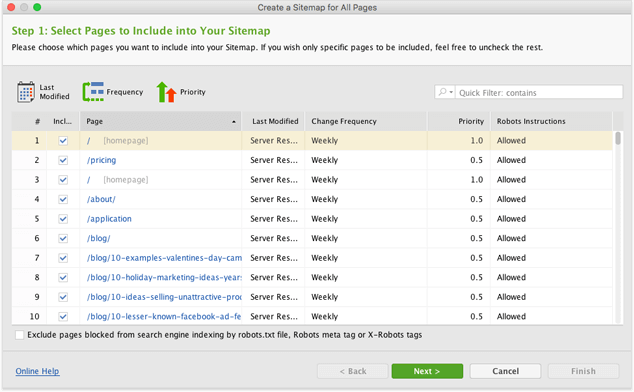 Creating a site map