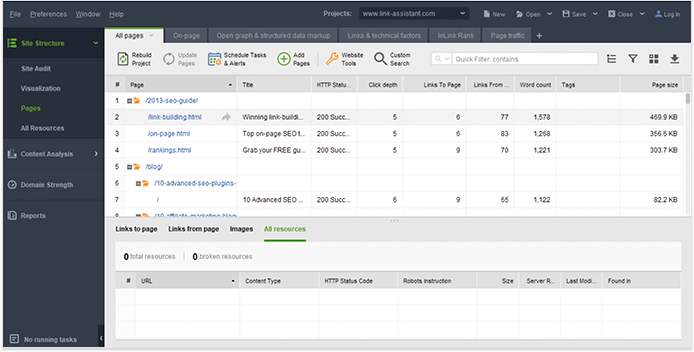 Analyze your website structure