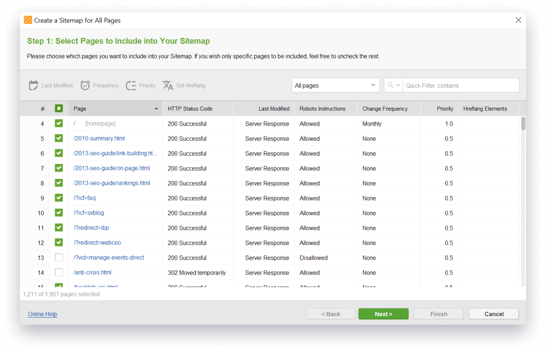 Exclude disallowed pages from an XML sitemap